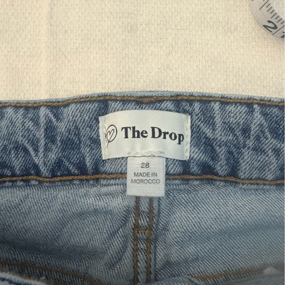 The Drop Raw Hem Straight Leg Jeans Light Wash Minimal Denim 28 - Picture 3 of 13